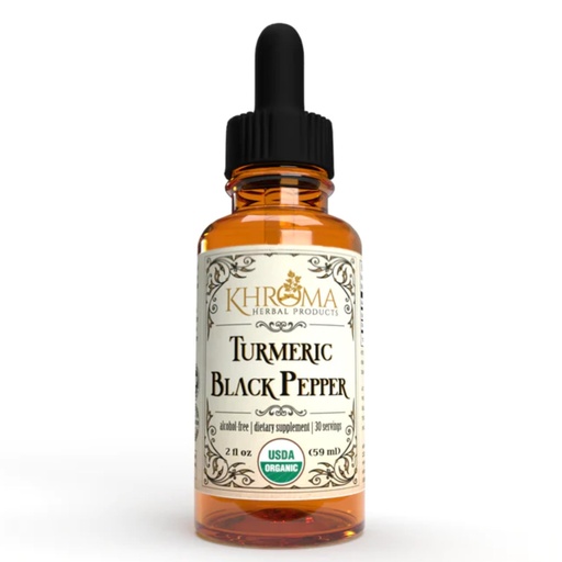 [BRSWYEAPAB7AKEY3] Khroma Herbal Products Organic Turmeric & Black Pepper - 2 oz Liquid - 30 Maximum Strength Servings