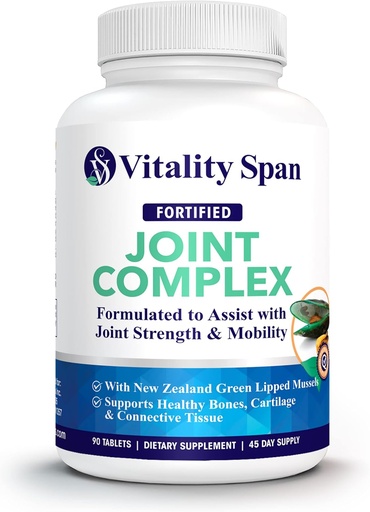 [BRSW2AIZPMFBG2D3] Advanced Joint Support and Relief, Glucosamine Chondroitin, Zinc, Copper, Made in USA, 90 Vegetable Tablets