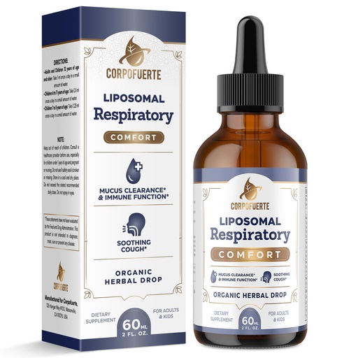[BRSRABICOAMA4C32] 11-in-1 Liposomal Respiratory Relief Drops - Mullein Drops for Lungs with Elderberry, Licorice Root - Support Lung Cleanse and Mucus Relief - Suitable for Kids and Adults (1 Pack)