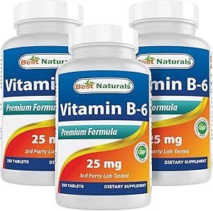 [BRSW2AYFBF6RQETV] Best Naturals Vitamin B6 25mg 250 Tablets (250 Count (Pack of 3))