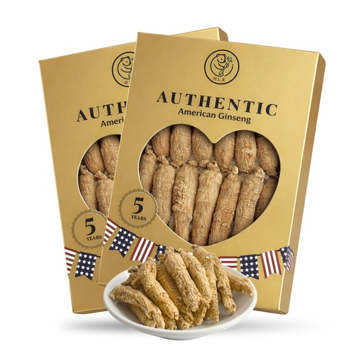 [BRSRGA34BEPQ22TP] 2 Boxes American Ginseng Root – Organic American Panax Ginseng, 4oz/Box,Hand-Selected Wisconsin Ginseng Root,Traditional Herbal for Tea, Soup & Daily Use (8 Ounce)