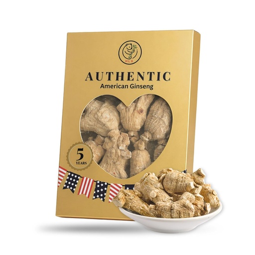 [BRSRGAIKPMDQ4DTG] HLX American Ginseng Pearl Root - 7 Year Pearl Ginseng Root Grown in Wisconsin, Organic American Ginseng Root for Tea & Soup, Gift Box (4 Ounce)