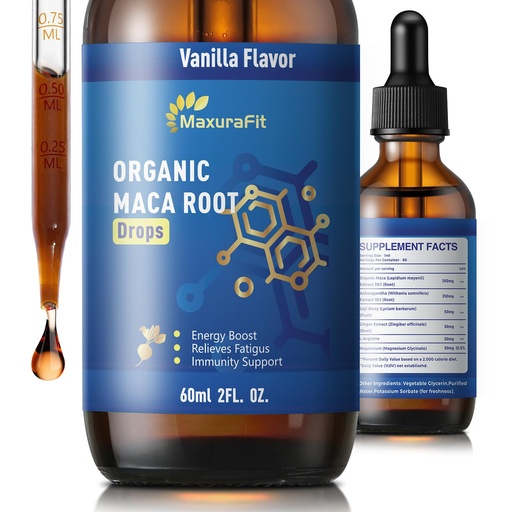 [BRSREYYPCEAWMADU] Maca Root Ashwagandha Liquid Drops - Maca and Ashwagandha Supplements with Goji Berry,Ginger Extract,L-Arginine and Magnesium Enhanced Energy 2 fl oz