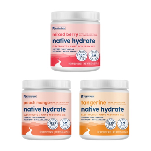 [BRSRGEIRAAMAEGYU] NativePath Hydrate Mixed Berry, Peach Mango, and Tangerine Trio Jar Bundle