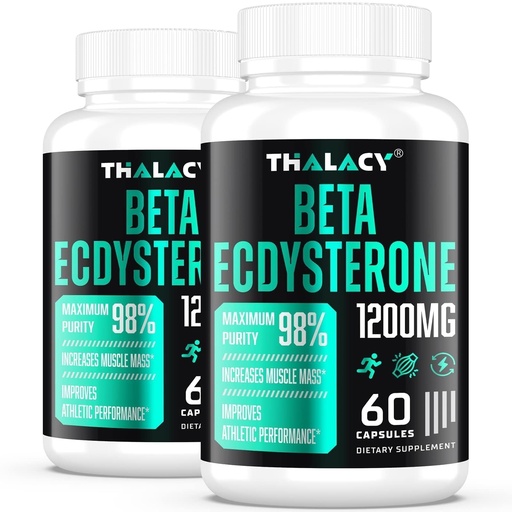 [BRSRMFIHOQCBUDLU] 1200MG Beta Ecdysterone Supplement, 98% Maximum Purity Ecdysterone Supplements for Lean Muscle Mass, Athletic Performance & Strength, 120 Capsules
