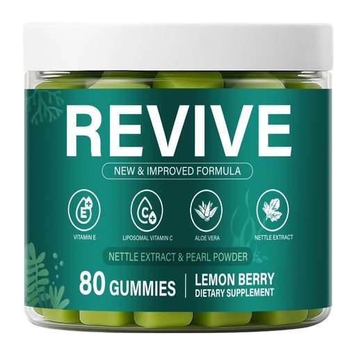 [BRSRGBAQOYPA2EI6] Revive Hair Gummies,Sea Moss Gummies with Vitamin C, Vitamin E, Aloe Vera, Pearl Powder Supports Faster Hair Growth, Stronger Nails&Healthy Skin,80 Count