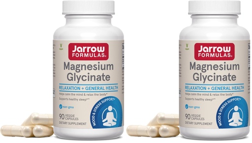 [BRSRGGQNO4MR4DI7] Jarrow Formulas Magnesium Glycinate Veggie Capsules - 360 mg Magnesium per Serving,Supports Relaxation and Healthy Sleep,30 Day Supply,90 Count (Pack of 2)