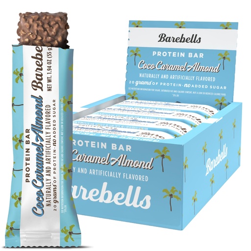 [BRSREBTRCV5AKHQV] Barebells Protein Bars Coconut Caramel Almond - 12 Count, 20g High Protein Treats - Chocolate Nutrition Bar with 1g Total Sugars - On-The-Go Breakfast or Post-Workout Snack