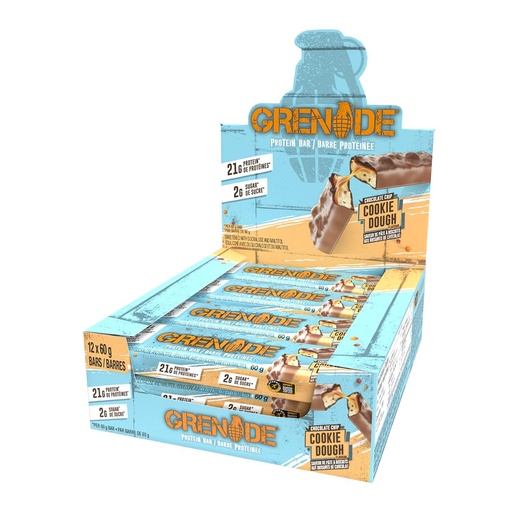 [BRSWGZANB4HGGHLK] Grenade Carb Killa High Protein and Low Sugar Candy Bar, 12 x 60 g - Chocolate Chip Cookie Dough,12 Count (Pack of 1)