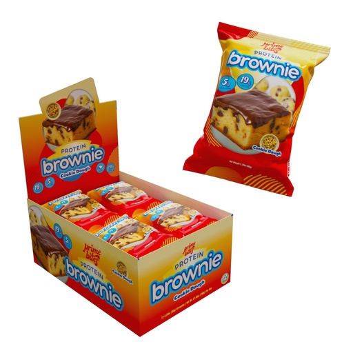 [BRSROEI2CQJRMYLK] Prime Bites High Protein Brownie (12 Per Box, Cookie Dough Bites) - 19g of Protein, 5g of Collagen, Gluten Free, Low Sugar Treat, Delicious Protein Snack