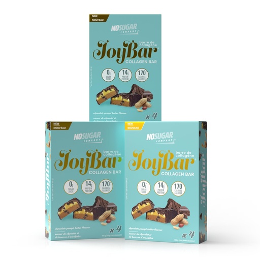 [BRSRAYY5OV7BSALG] No Sugar Joybar Collagen Bar - Chocolate Peanut Butter - 0g Sugar, 14g Protein - Nourish Inside & Out - Low Calorie, High Protein Snack - Supports Skin, Hair, Nails & Joint Health - 12 Pack