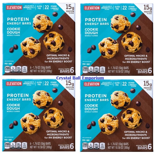 [BRSRA2QTOYPWGAD5] Generic DELICIOUS Gluten Free Cookie Dough Protein Energy Bars, 4 Boxes, 32 Total Bars