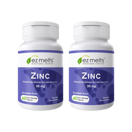 [BRSREAYNBMPB4GTB] EZ Melts Zinc - Supplement for Immune, Digestive & Skin Health Support - Non-GMO, Vegan & Gluten-Free - Blueberry Blast - 120 Dissolvable Tablets (120 Servings)