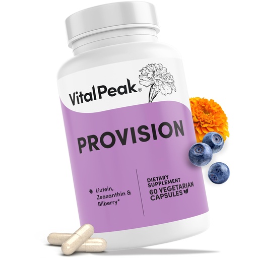 [BRSRACT3AUPAGCYY] Vital Peak® Provision - Eye Vitamins - Eye Health Supplements - with Bilberry, Eyebright, Lutein, Zeaxanthin & More Vitamins - Vegan, Non GMO, Dairy Free, Soy Free, Gluten Free - 60 Capsules