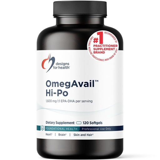 [BRSWGEIEA4IQIETJ] Designs for Health OmegAvail Hi-Po - TG (Triglyceride) Omega-3 Fish Oil Supplement, 1600mg EPA/DHA per Serving with Lemon + Vitamin E to Minimize Fishy Taste (120 Softgels)