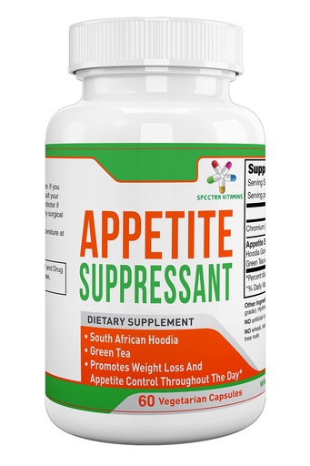 [BRSWGAY5OQMGAEQ6] Appetite Suppressant 60 Capsules - S. African Hoodia and Green Tea Extract Control Appetite, Increase Energy and Promote Weight Loss, Made in USA