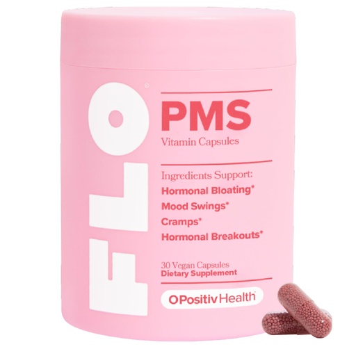 [BRSRAZYDAUNQAELH] O Positiv FLO PMS Vitamins for Women, 30 Servings (Pack of 1) - Proactive PMS Relief - Targets Hormonal Breakouts, Bloating, Cramps, & Mood Swings with Chasteberry, Vitamin B6, & Lemon Balm