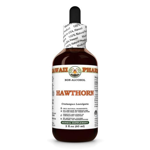 [BRSRAAIDBUJQMFDA] Hawthorn (Crataegus Laevigata) Dry Leaf and Flower Glycerite, Made in Hawaii, Raw Materials, All Natural, Vegan, Lab Tested Alcohol-Free Liquid Extract - 2 fl.oz