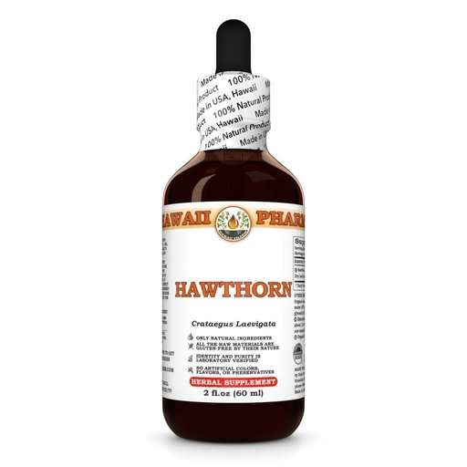 [BRSRAAIDBYDR4HLP] Hawthorn (Crataegus Laevigata) Dry Leaf and Flower Tincture, Made in Hawaii, Raw Materials, All Natural, Vegan, Pure Liquid Extract - 2 fl.oz