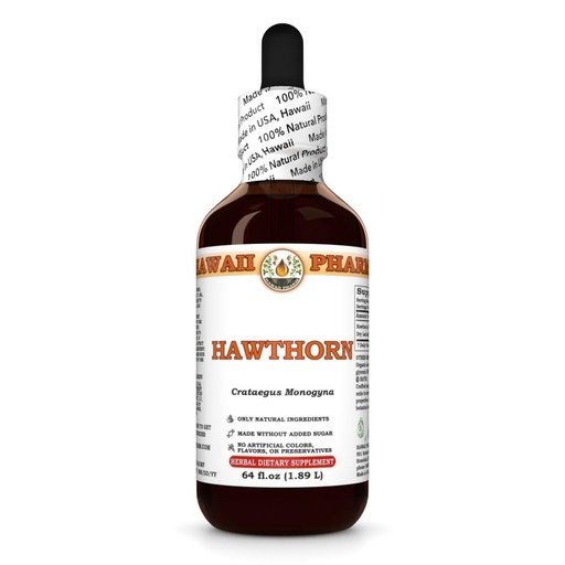 [BRSRGFAZCMHB4HLD] Hawthorn (Crataegus Monogyna) Dry Leaf and Flower Tincture, Made in Hawaii, All Natural, Vegan, Pure Liquid Extract - 2 fl.oz