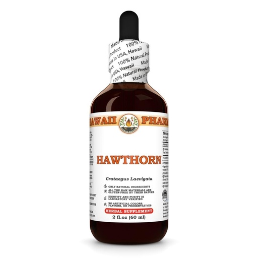 [BRSRAH37CMMAMYIY] Hawaii Pharm Hawthorn Extract, Tincture for Heart Wellness, Supports Circulation, Promotes Lipid Balance, Antioxidant Rich, Boosts Immune Strength - 2 fl.oz