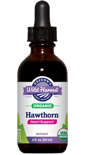 [BRSREHQPO56BAC3Z] Oregon's Wild Harvest Hawthorn Organic Extract – 2oz Alcohol Herbal Supplement – Heart Support Tincture – USDA Organic, Non-GMO, Gluten-Free, Made in USA