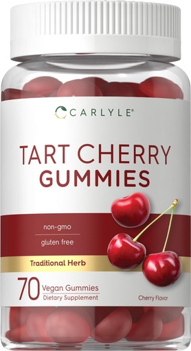 [BRSROCAEA4MAM2A7] Carlyle Tart Cherry Gummies | 70 Count | Fruit Extract Supplement | Vegan, Non-GMO, and Gluten Free Formula
