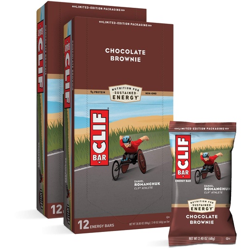[BRSWIYYOOQNRAFTO] CLIF BAR - Energy Bars - Chocolate Brownie Protein Bars - (2.4 oz Bars, 12 Count, 2-Pack) - Packaging May Vary