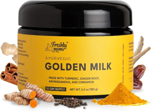[BRSWGBQCDN4GEC3X] Ayurvedic Golden Milk | Superfood Supplement Powder | Natural Immunity Support | Promotes Restful Sleep | Organic Ashwagandha, Turmeric, Ginger & More | 30 Servings - OSH Wellness