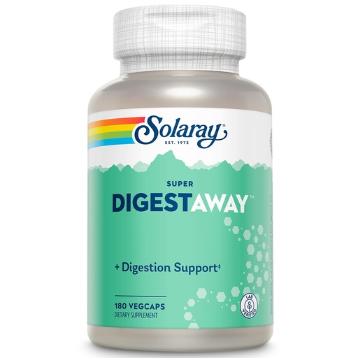 [BRSWIYT3BEAQIADE] SOLARAY Super Digestaway Digestive Enzymes - Pancreatin, Papain, Ginger, Pepsin, Betaine HCl, Aloe Vera, and More - Digestion & Nutrient Absorption Support - Lab Verified - 180 VegCaps