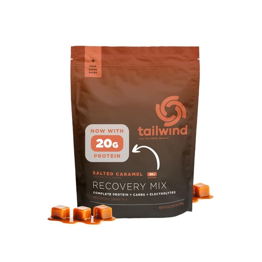 [BRSREEA6DMARGCQ6] Tailwind Nutrition Recovery Mix, 20 Grams Complete Protein, Carbohydrates, and Electrolytes Powder Drink Mix for Post-Workout, Free of Gluten, Soy, and Dairy, Vegan, 20 Servings, Salted Caramel