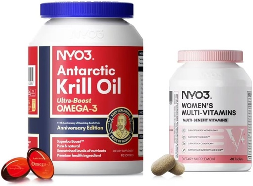 [BRSRABLQOAFRMADA] NYO3 Krill Oil Omega 3 and Multivitamin for Women, 2 Pack