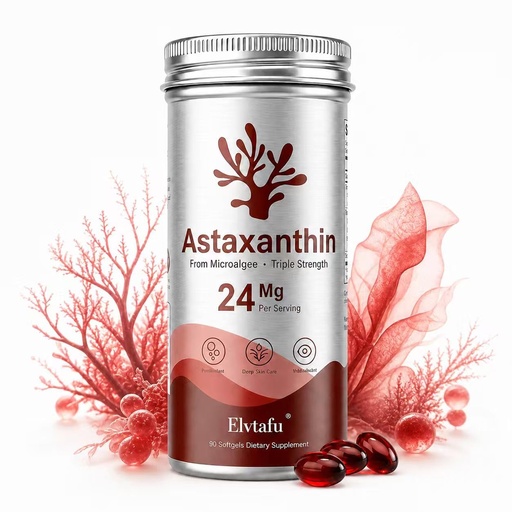 [BRSRGCYZC4FQEGYV] Astaxanthin Supplements 24mg Astaxanthin Softgels,from Microalgae, Triple Strength Astaxantina Antioxidant Wellness Support, 90 Softgels