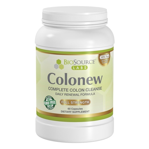[BRSWIHQLBMNB6DDE] BioSource Labs Colonew Complete Colon Cleanse Natural Detox Supplement for Daily Digestive Health, Renewal Formula – (60 Capsules)