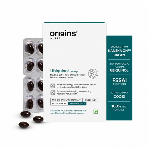 [BRSROGIDOB7WCGTL] Kaneka™ Ubiquinol 100mg | Boosts Energy, Supports Heart & Cellular Health | Active CoQ10 for Healthy Aging |GMP Certified | 28 Softgels (Pack of 1)