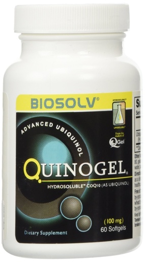 [BRSWIYYDOQHGAHLY] QuinoGel® Solubilized Ubiquinol CoQ10 (Hydrosoluble™ Kaneka QH™) 100mg / 60 Softgels