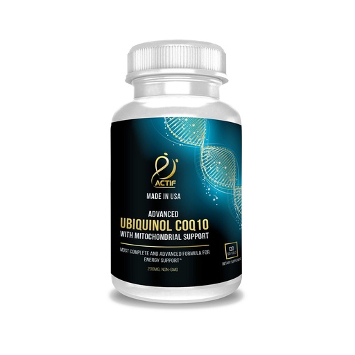 [BRSRAZAEOQMRODY2] ACTIF Super Ubiquinol CoQ10 with Enhanced Mitochondrial Support, Non-GMO, Made in USA, 200mg, 120 Count