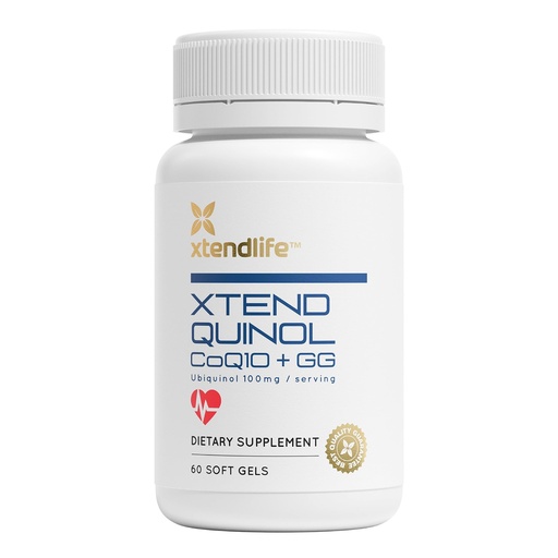 [BRSROEI3BYAWKDQ3] Xtendlife Xtend-Quinol CoQ10 Supplement for Heart Health, Cellular Energy, and Aging Health - Ubiquinol and GG for CoEnzyme Q10 Production - 60 Day Supply