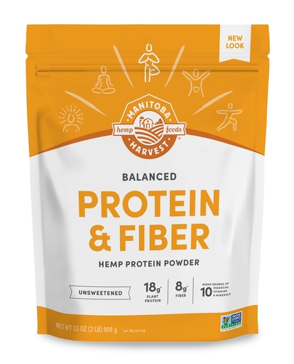 [BRSWIZY7CYAWCAAV] Manitoba Harvest Hemp Yeah Balanced Protein and Fiber Powder, Unsweetened, Keto Friendly, Preservative Free, Non GMO, 32 Ounce (Pack of 1), Packaging May Vary