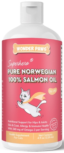 [BRSRGELRC5YGMAI2] Premium Salmon Oil for Cats – Pure Norwegian Salmon Oil High in Omega 3 EPA & DHA -Powerful Fish Oil for Cats Skin & Coat, Hip & Joints, Allergies & Immunity – Omega 3 Fish Oil - 4oz Liquid