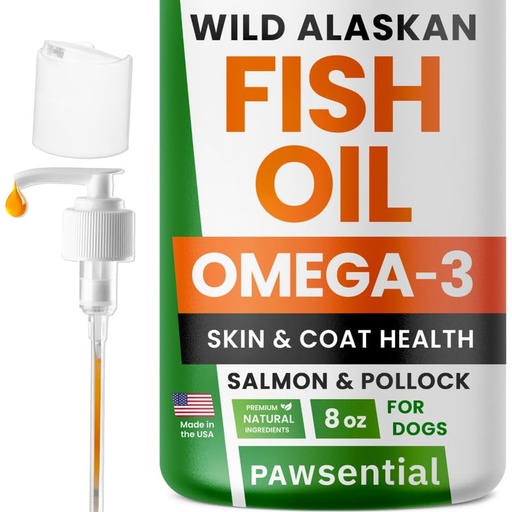 [BRSREFA5OR4BAHT2] Fish Oil for Dogs & Cats - Natural Omega-3 - Skin & Coat Support - Liquid Food Supplement for Pets - Natural EPA + DHA Fatty Acids for Joint Function, Immune & Heart Health - 8 (fl oz) Pollock