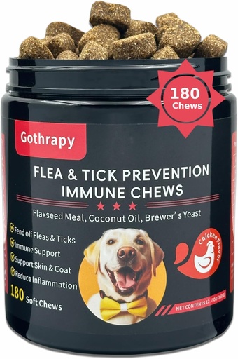 [BRSRGZQTCEFWA334] Fish Oil for Dogs, Vet-Formulated, US-Formulas Oral Natural Omega 3 & 6 Treatment Supplements – EPA & DHA Fatty Acids for Itchy Skin, Shedding & Allergy Relief – 180 Chicken Soft Chews