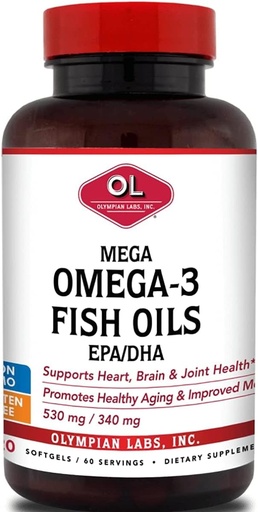 [BRSWIYQ4DEPQAAA3] Les laboratoires olympiques Mega Omega 3 Huiles de poisson, 60 sévings, 3148