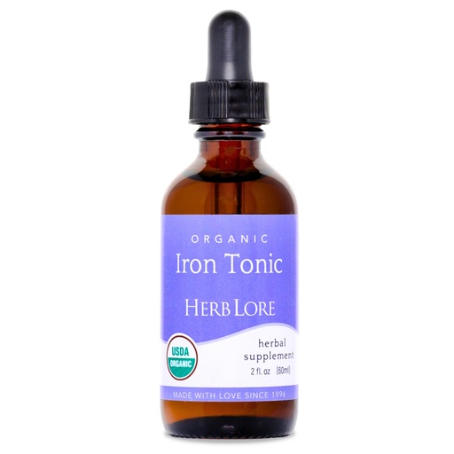 [BRSRAGA6PMNAY23V] Herb Lore Organic Iron Tonic Tincture – Liquid Iron Drops for Women and Men – Non Constipating, Easy on Stomach, Plant Based, Vegan & Alcohol Based (2 fl oz)