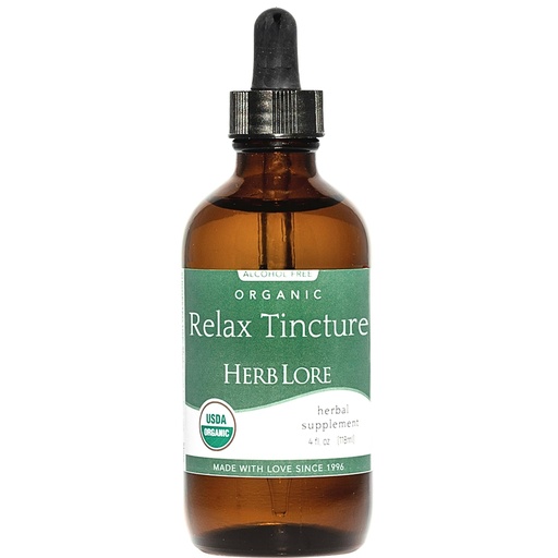 [BRSRAAT2CJ5WACT6] Herb Lore Relax Tincture - Organic Liquid Extract Drops with Lemon Balm, Chamomile, Skullcap, Oatstraw, and Lavender Blossoms for Kids & Adults (4 fl oz)