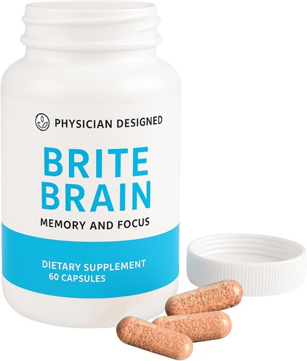[BRSWYBAPPIPAGGQ7] Physician Designed Brite Brain Supplement | Ultra CoQ10 with PQQ | for Energy, Focus & Brain Health | Micro Active | Anti-Aging| CoQ10 | All Ages | 60 Capsules