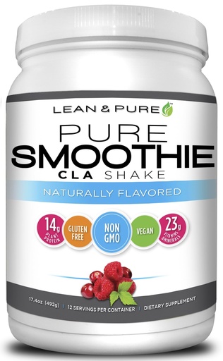 [BRSWGAYOAAIWAG34] Lean & Pure Pure Smoothie Shake, Protein Powder, Non GMO, Vegan, Gluten Free, 492g