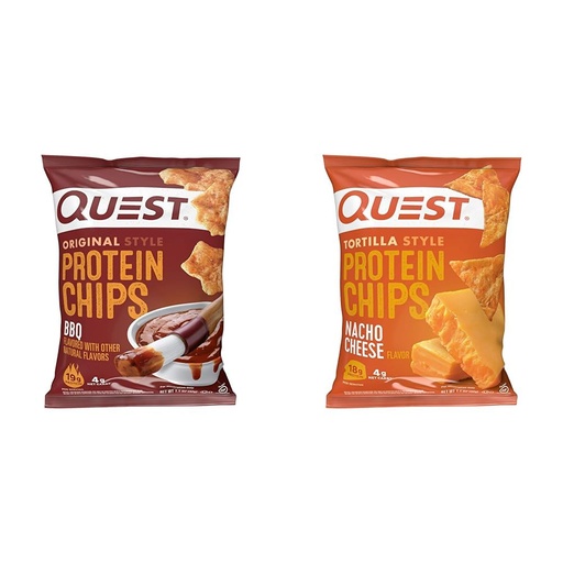 [BRSROAIPCR5BS3T7] Quest Nutrition Protein Chips, BBQ, High Protein, Low Carb, 1.1 Ounce (Pack of 12) & Tortilla Style Protein Chips, Low Carb, Nacho Cheese 1.1 Ounce (Pack of 12)