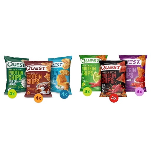 [BRSROFI7CJYWMFLF] Quest Nutrition Protein Chips Variety Pack (12 count) and Quest Nutrition Tortilla Style Protein Chips Spicy Variety Pack (12 count)