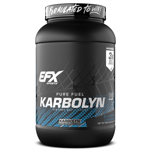 [BRSWGAYNOQNQEFD4] EFX Sports Karbolyn Fuel | Fast-Absorbing Carbohydrate Powder | Carb Load, Sustained Energy, Quick Recovery | Stimulant Free | 36 Servings (Blueberry Lemonade)